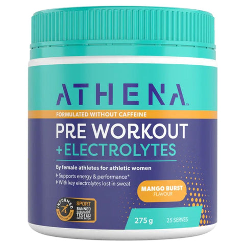 Athena Pre-Workout + Electrolytes (Caffeine Free) 275g / Mango Burst