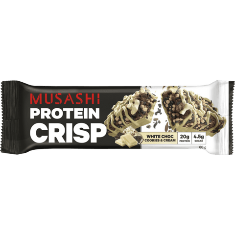 1x Musashi Protein Crisp Bar - White Choc Cookies & Cream *Gift*