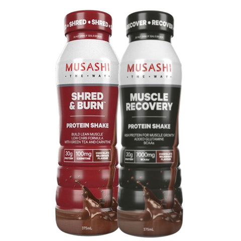 2x Musashi Protein Shakes (1x Recover, 1x Shred) *Gift*