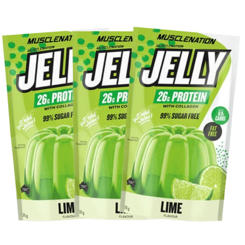 3x Muscle Nation Protein Jelly + Collagen Lime Sachets *Gift*