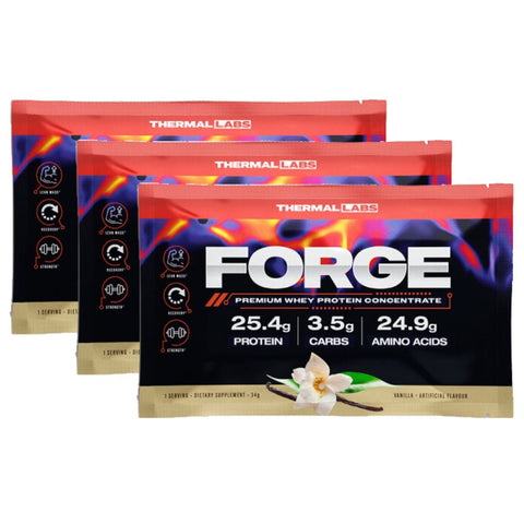 3x Thermal Labs Forge Whey Single Sachets (Random Flavour) *Gift*