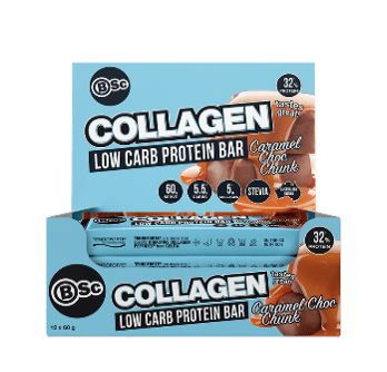 BSC Collagen Low Carb Protein Bar Caramel Choc Chunk / 12 Pack