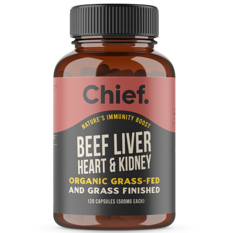 Chief Organic Beef Liver, Heart & Kidney Immunity Boost Caps 120 Caps