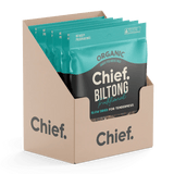 Chief Organic Grass-Fed Beef Biltong 90g 12 Box / Traditional