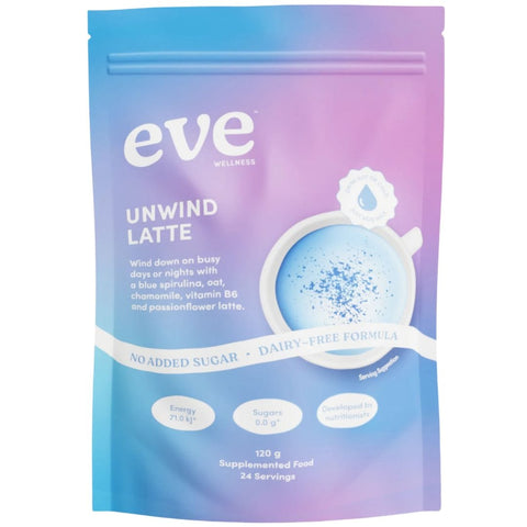 Eve Wellness Unwind Latte with Blue Spirulina & Chamomile