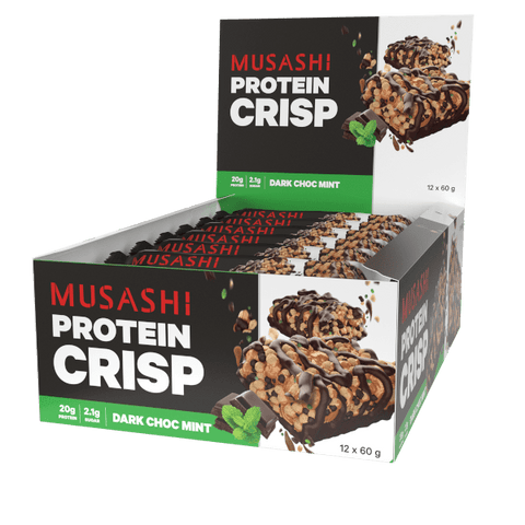 Musashi Protein Crisp Bars Dark Choc Mint / 12 Box