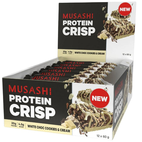 Musashi Protein Crisp Bars White Choc Cookies & Cream / Box of 12