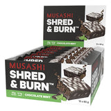 Musashi Shred & Burn Bars Dark Choc Mint / 12 Box