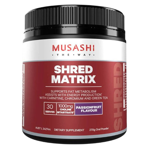 Musashi Shred Matrix 30 Serves Passionfruit