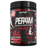 Nexus Sports Nutrition Per4m Pre Workout Red Sour Straps