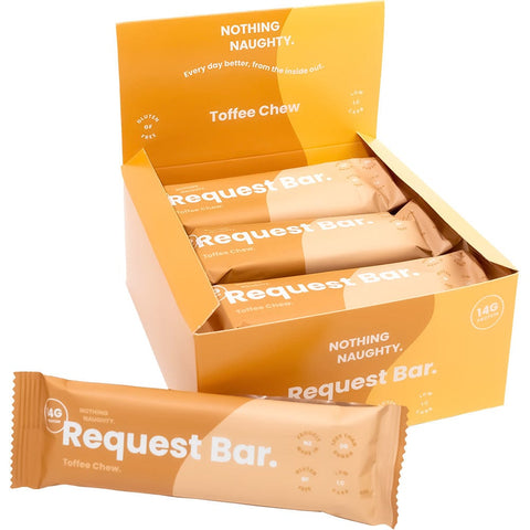 Nothing Naughty Low Carb Request Protein Bars Toffee Chew / 12 Box