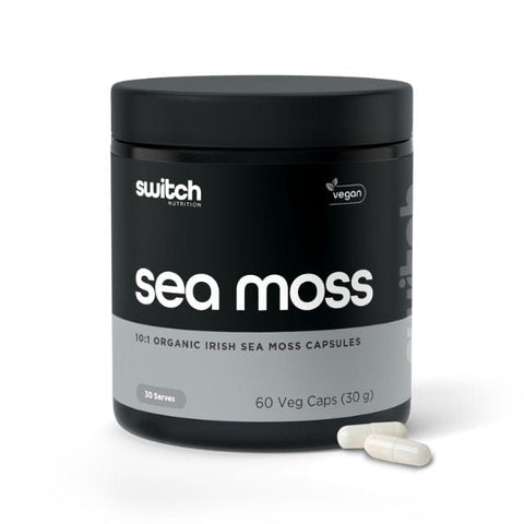 Switch Nutrition 100% Pure Organic Golden Irish Sea Moss (10:1) 60 Caps