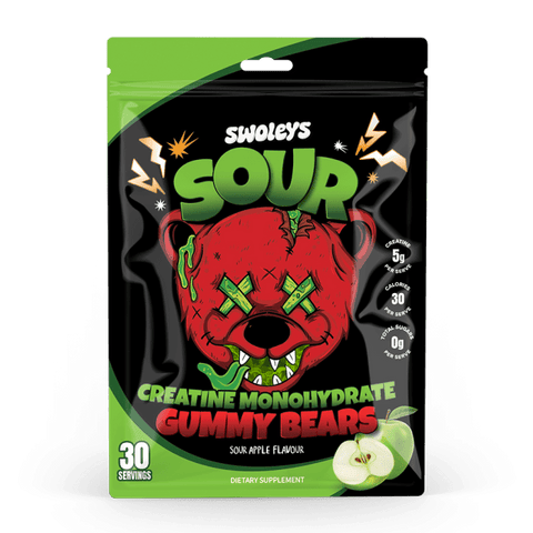 Swoleys Creatine Monohydrate Sour Gummy Bears 30 Serve / Sour Green Apple