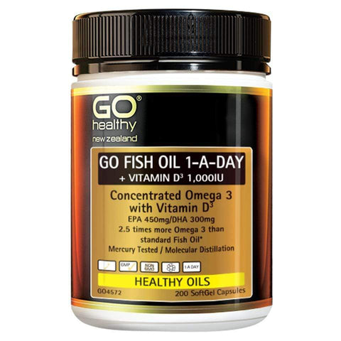 Go Fish Oil 1-A-Day + Vitamin D3 1,000IU 200 Softgels