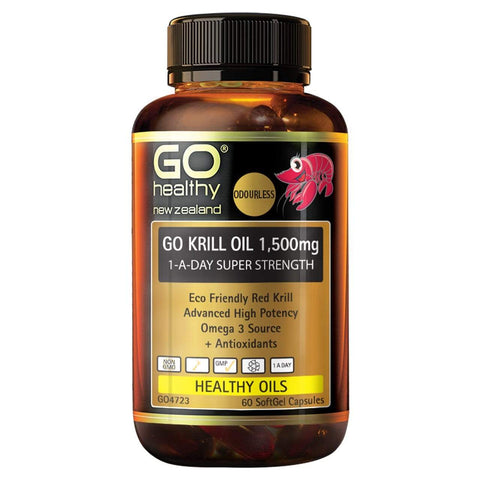 Go Krill Oil 1,500mg 1-A-Day Super Strength 60 Caps