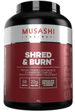 Musashi Shred & Burn Protein 2kg Chocolate Milkshake