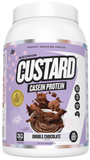 Muscle Nation Custard Casein Protein 1kg Double Chocolate w/ choc crunch pieces