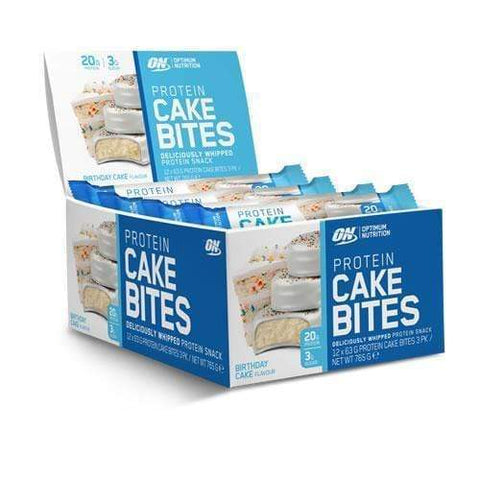 Optimum Nutrition Protein Cake Bites Box Of 12 Birthday Cake
